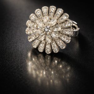 Silver Crystal Cocktail Ring | Clear Stone Statement Ring